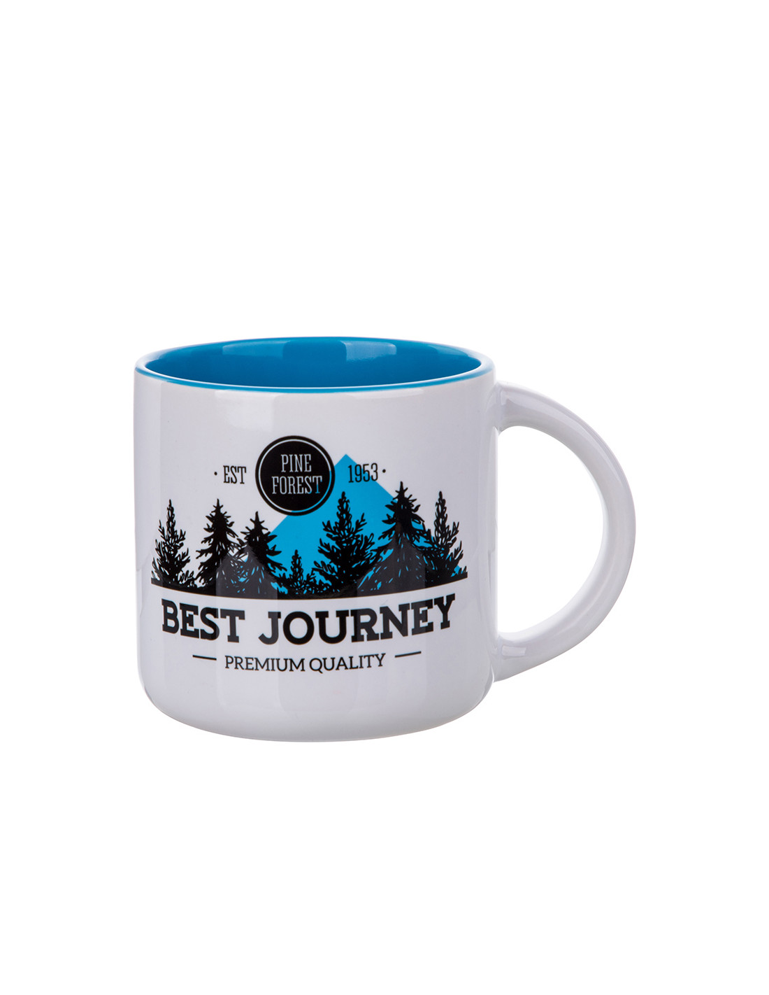 Tasse bicolore de 14 oz (bleu clair)