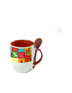 11oz Color Sublimation Spoon Mug-Red 2