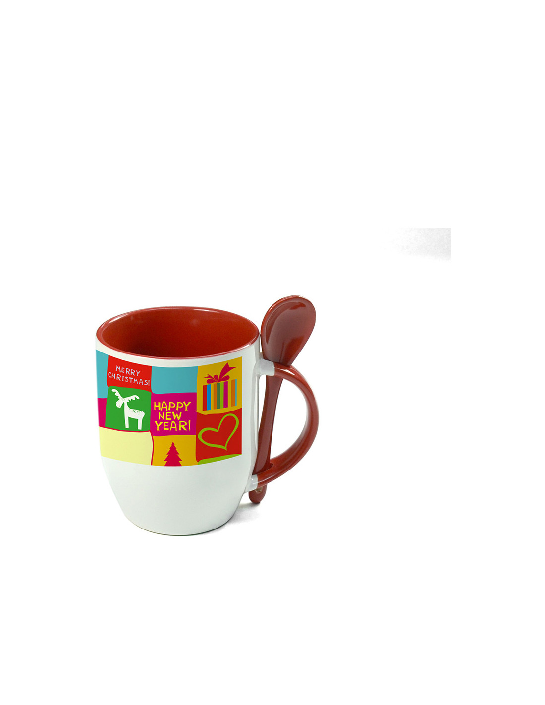 Tasse cuillère à sublimation couleur 11oz-rouge