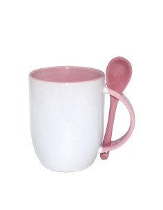 11oz Color Sublimation Spoon Mug-Pink