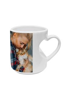 Heart Shape Handled White Mug 2