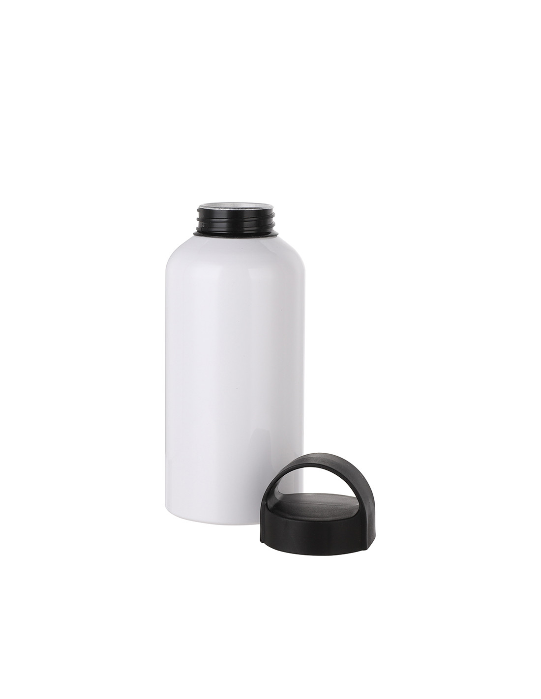 Bouteille d'eau en aluminium de 500 ml avec poignée (blanc)
