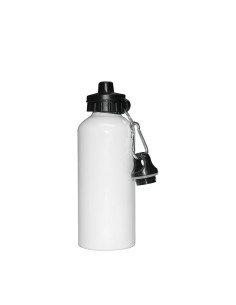 600ml Aluminium Water Bottle with two tops (White) 