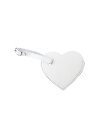Étiquette de bagage en cuir PU double face (blanc, forme de coeur)