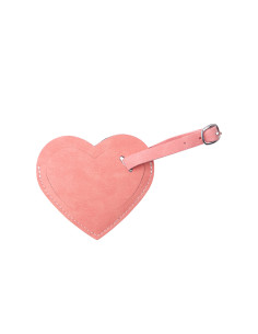 Double Side PU Leather Luggage Tag(Pink, Heart Shape)
