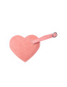 Étiquette de bagage en cuir PU double face (rose, forme de coeur)