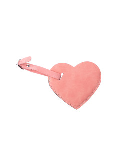 Double Side PU Leather Luggage Tag(Pink, Heart Shape) 2