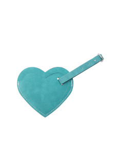 Double Side PU Leather Luggage Tag(Green, Heart Shape)