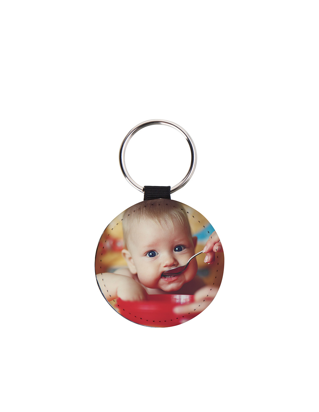 Porte-clés en cuir PU (rond)