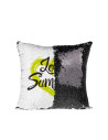 Housse de coussin à paillettes (noir/blanc)