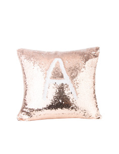 Flip Sequin Pillow Cover(Champagne w/ White)   2
