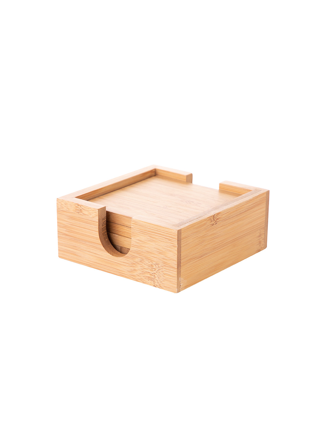Ensemble de 4 dessous de verre carrés en bambou (9,7 cm)