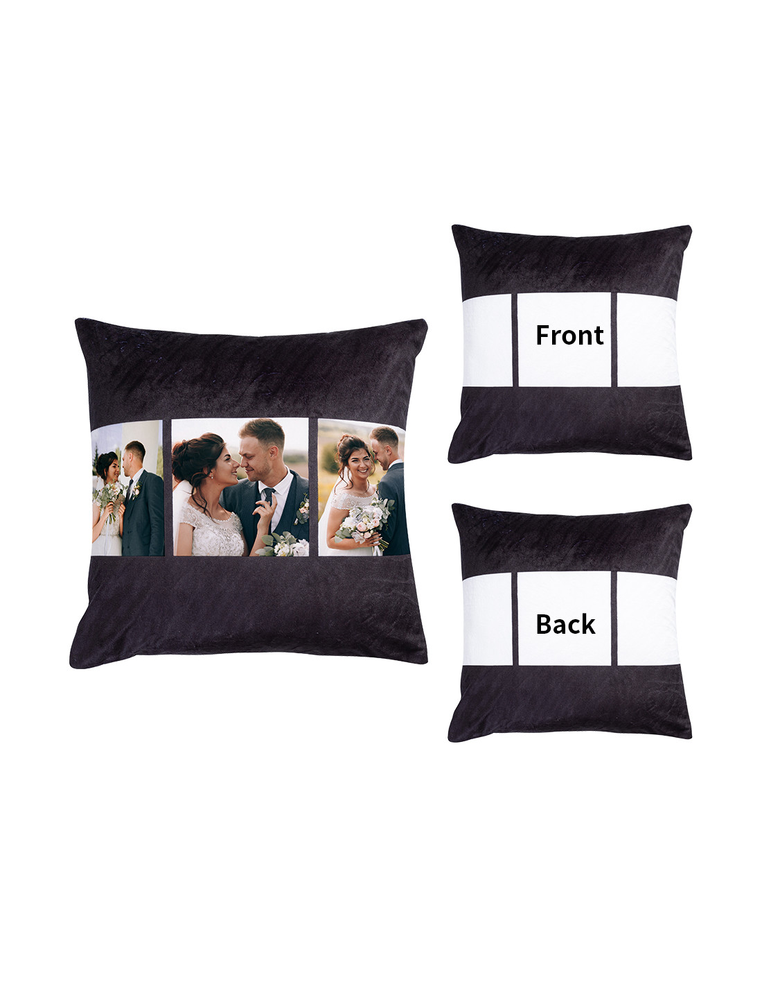 Housse de coussin en peluche à 3 panneaux par sublimation (40*40cm/15.75"x15.75")