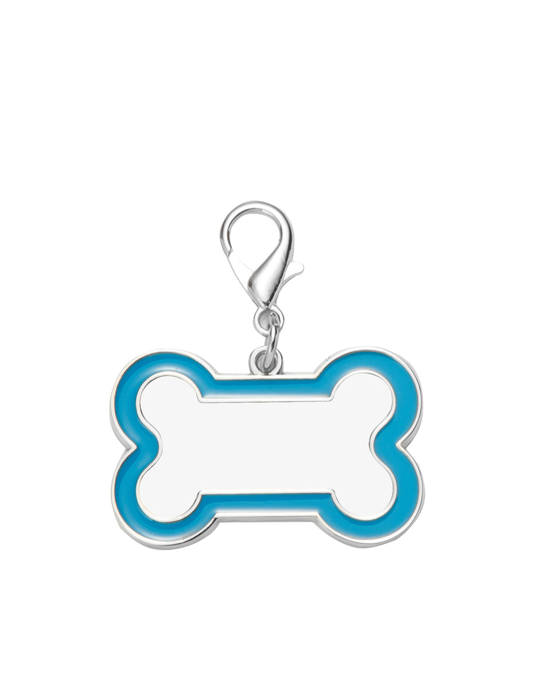 Médaille pour chien par sublimation (bord bleu, 3 x 4,5 cm)