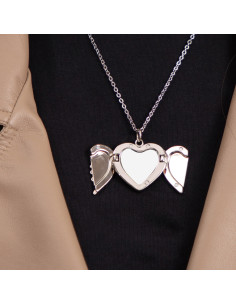 Heart Angel Wings Necklace(Silver) 2