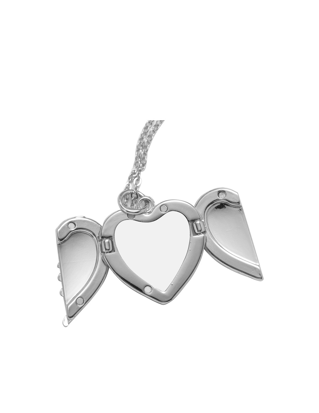 Collier coeur ailes d'ange (argent)