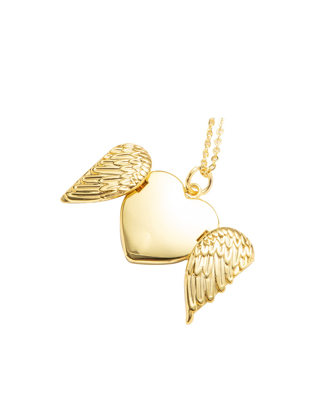 Collier coeur ailes d'ange (or)