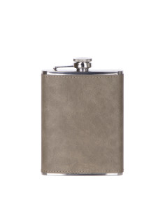 8oz/240ml Stainless Steel Flask with PU Cover(Dark Gray)