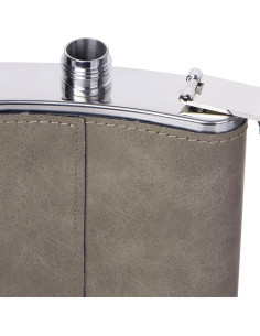8oz/240ml Stainless Steel Flask with PU Cover(Dark Gray) 2