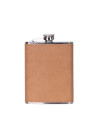 Flacon en acier inoxydable de 8 oz/240 ml avec couvercle en PU (marron clair)