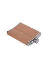 Flacon en acier inoxydable de 8 oz/240 ml avec couvercle en PU (marron clair)