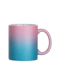 11oz/330ml Gradient Bottom Glitter Mug(Pink+Light Blue)