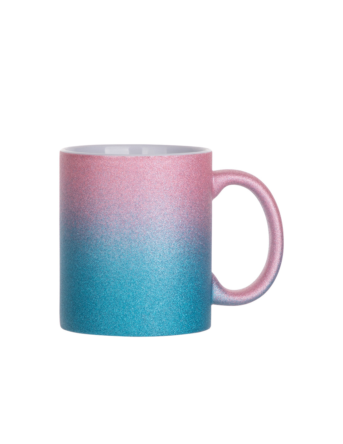 Tasse à paillettes à fond dégradé de 11 oz/330 ml (rose + bleu clair)