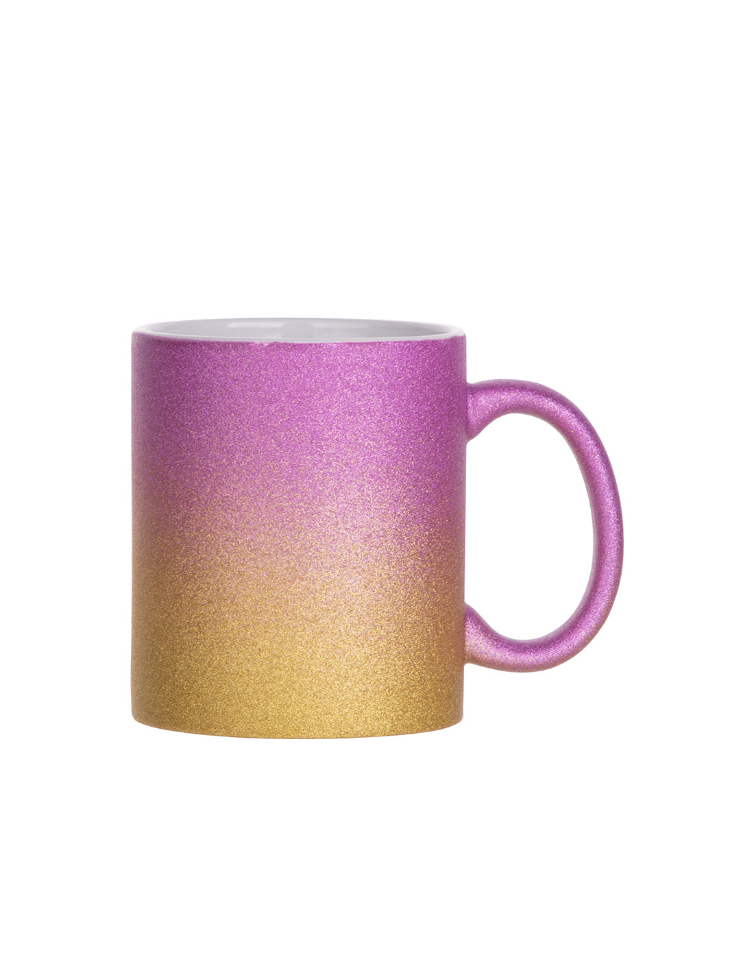 Tasse à paillettes à fond dégradé de 11 oz/330 ml (violet + or)