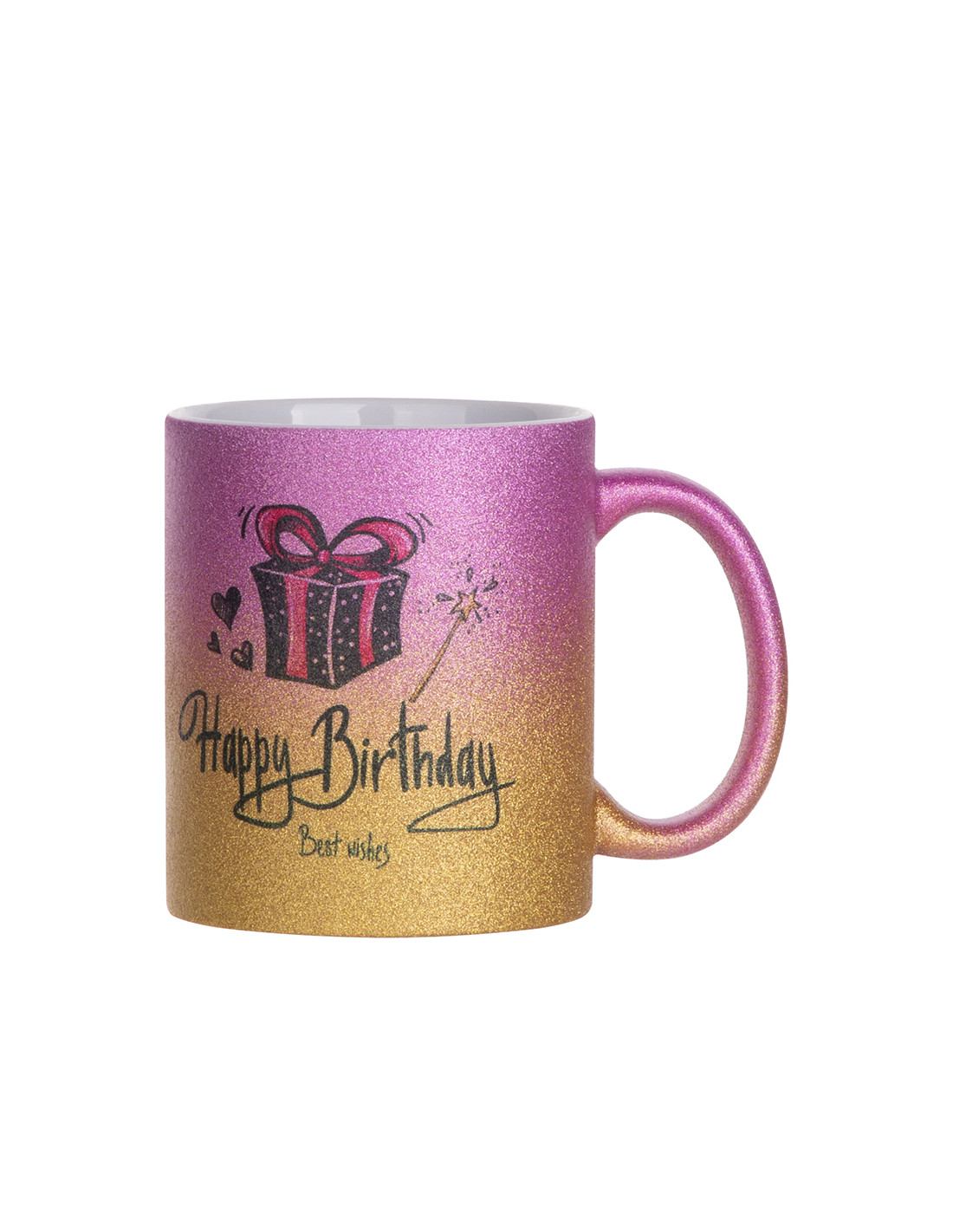 Tasse à paillettes à fond dégradé de 11 oz/330 ml (violet + or)