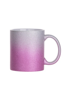 11oz/330ml Gradient Bottom Glitter Mug(Silver+Purple)