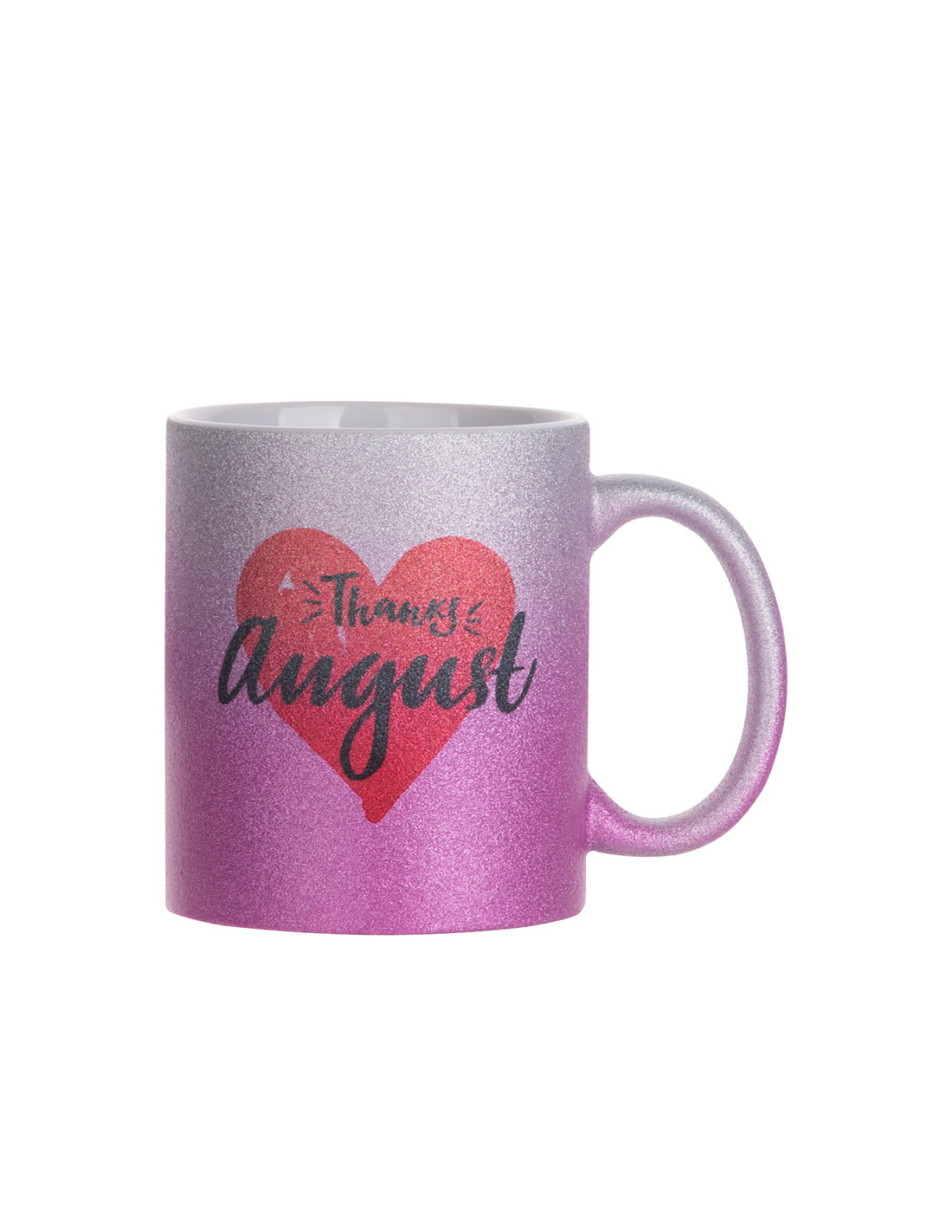 Tasse à paillettes à fond dégradé de 11 oz/330 ml (argent + violet)