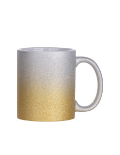 11oz/330ml Gradient Bottom Glitter Mug(Silver+Gold)