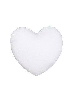Heart Shaped Blended Plush Pillow Cover(White w/ Green, 40*40cm)                                2