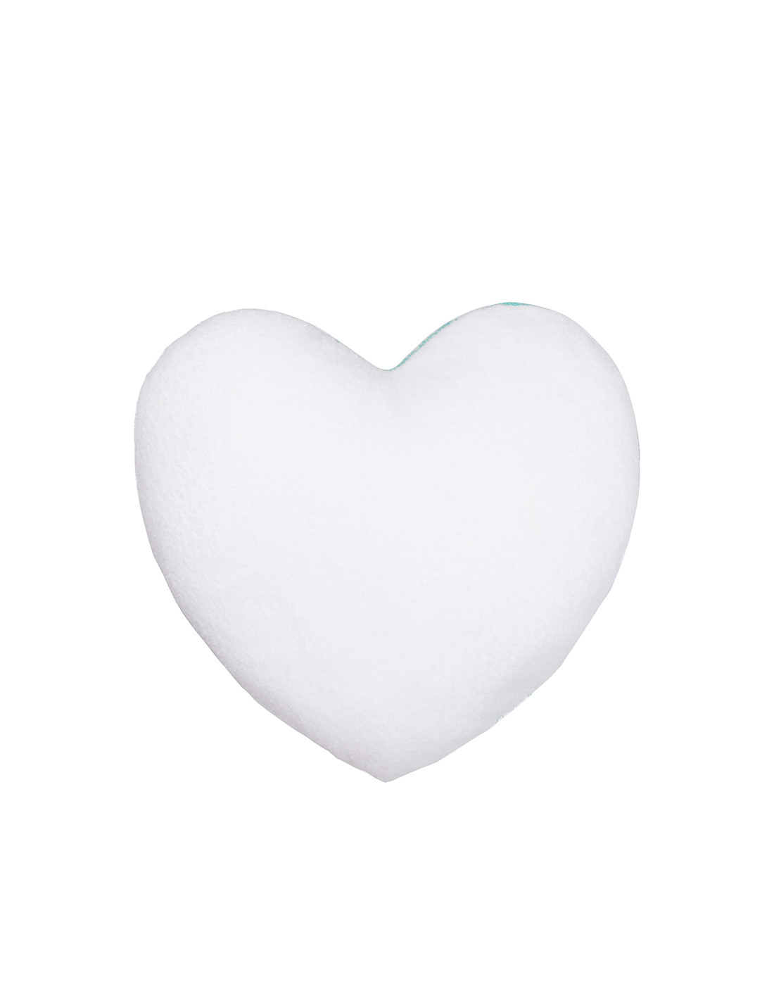 Housse de coussin en peluche mélangée en forme de cœur (blanc et vert, 40 x 40 cm)                               