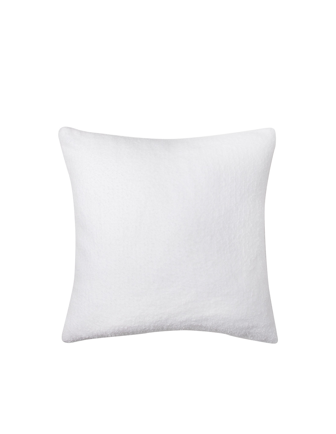 Housse de coussin carrée en peluche mélangée (blanc avec blanc, 40 x 40 cm)                               