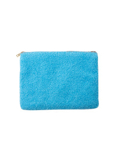 Blended Plush Pencil/ Makeup Case(White /Light Blue)
