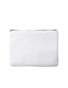 Blended Plush Pencil/ Makeup Case(White /Light Blue) 2