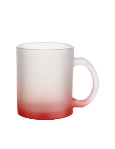 11oz Glass Mugs Gradient Red