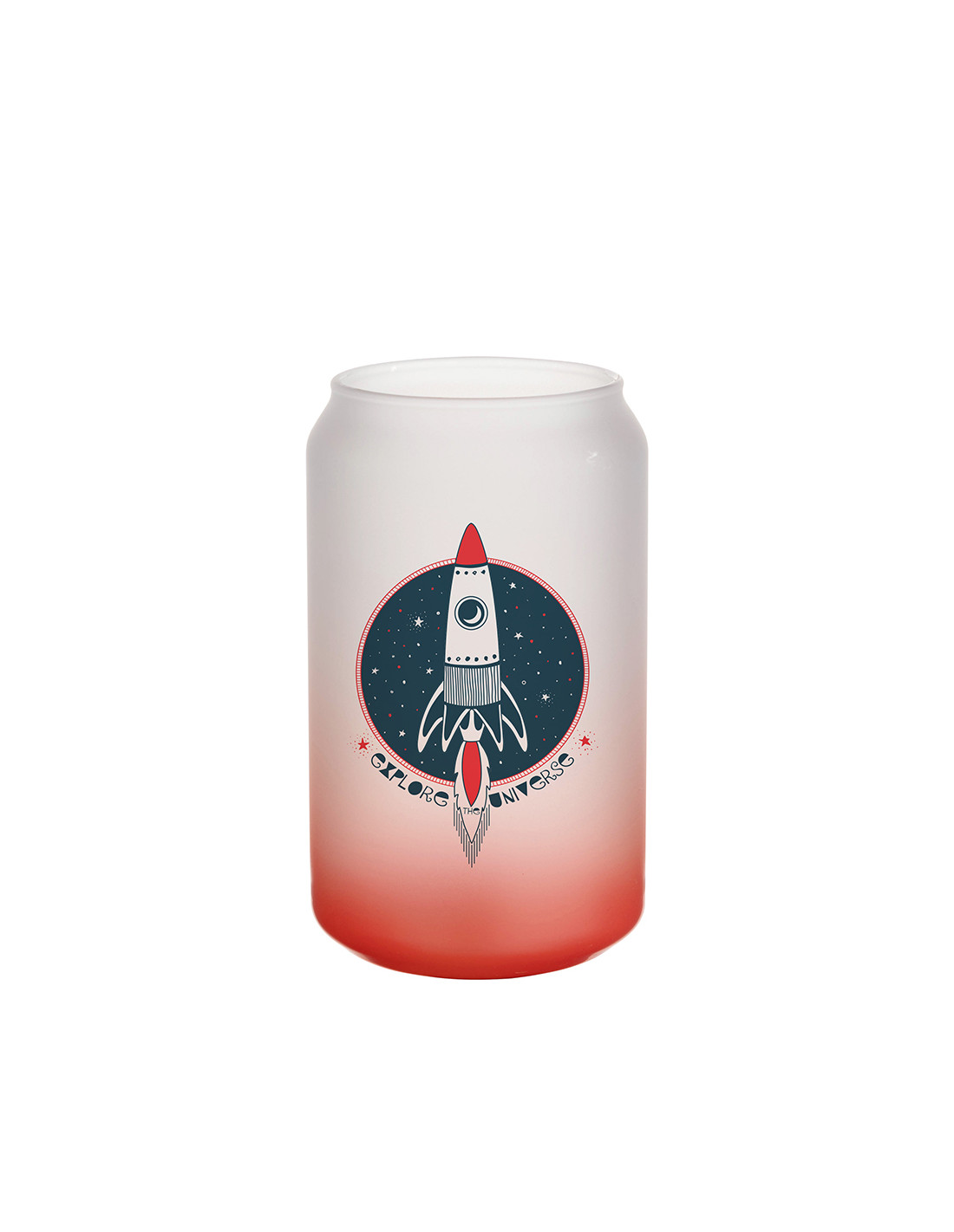 Tasses en verre de 13 oz/400 ml, rouge dégradé
