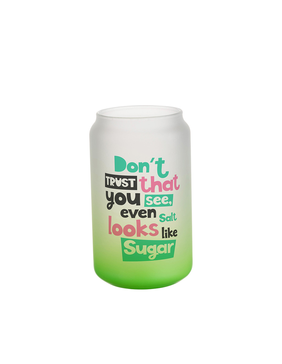 Tasses en verre de 13 oz/400 ml, vert dégradé