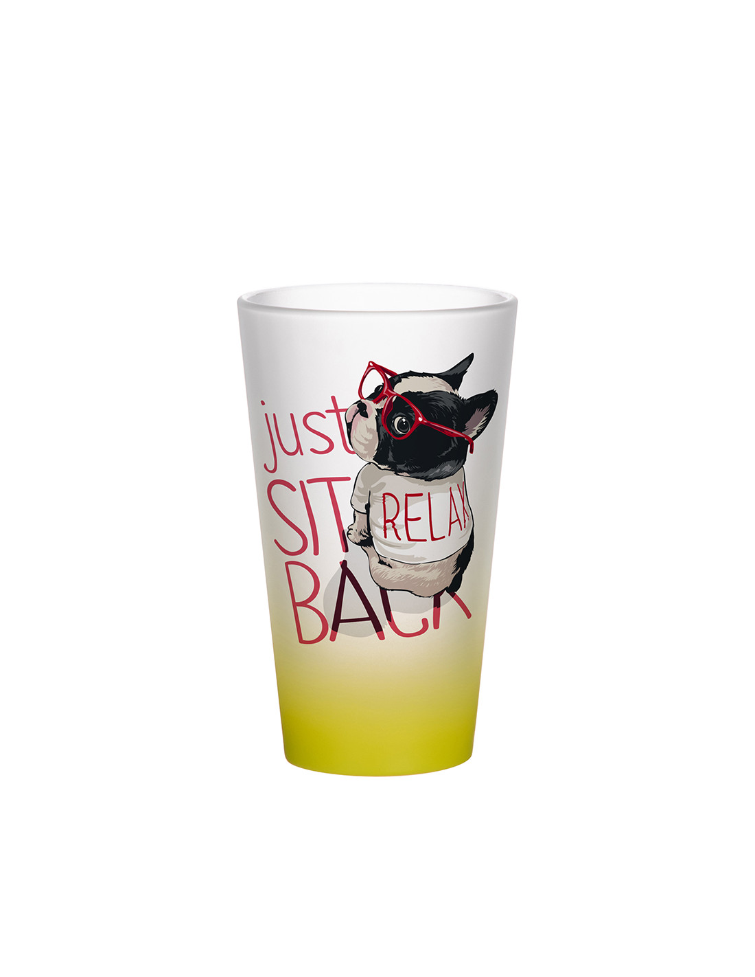 Tasse en verre de 17 oz (dégradé de couleur jaune citron)