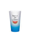 Tasse en verre de 17 oz (dégradé de couleur bleu clair)
