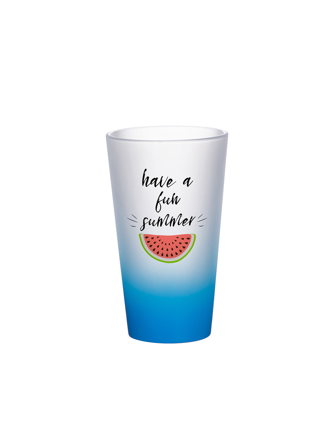 Tasse en verre de 17 oz (dégradé de couleur bleu clair)
