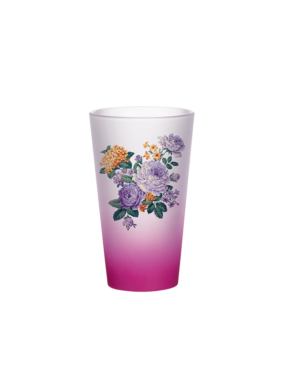 Tasse en verre de 17 oz (dégradé de couleur rose rouge)