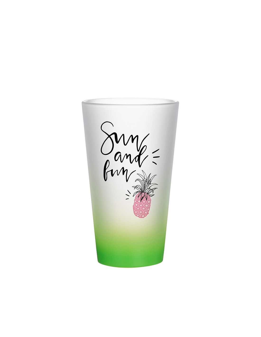 Tasse en verre de 17 oz (dégradé de couleur vert)