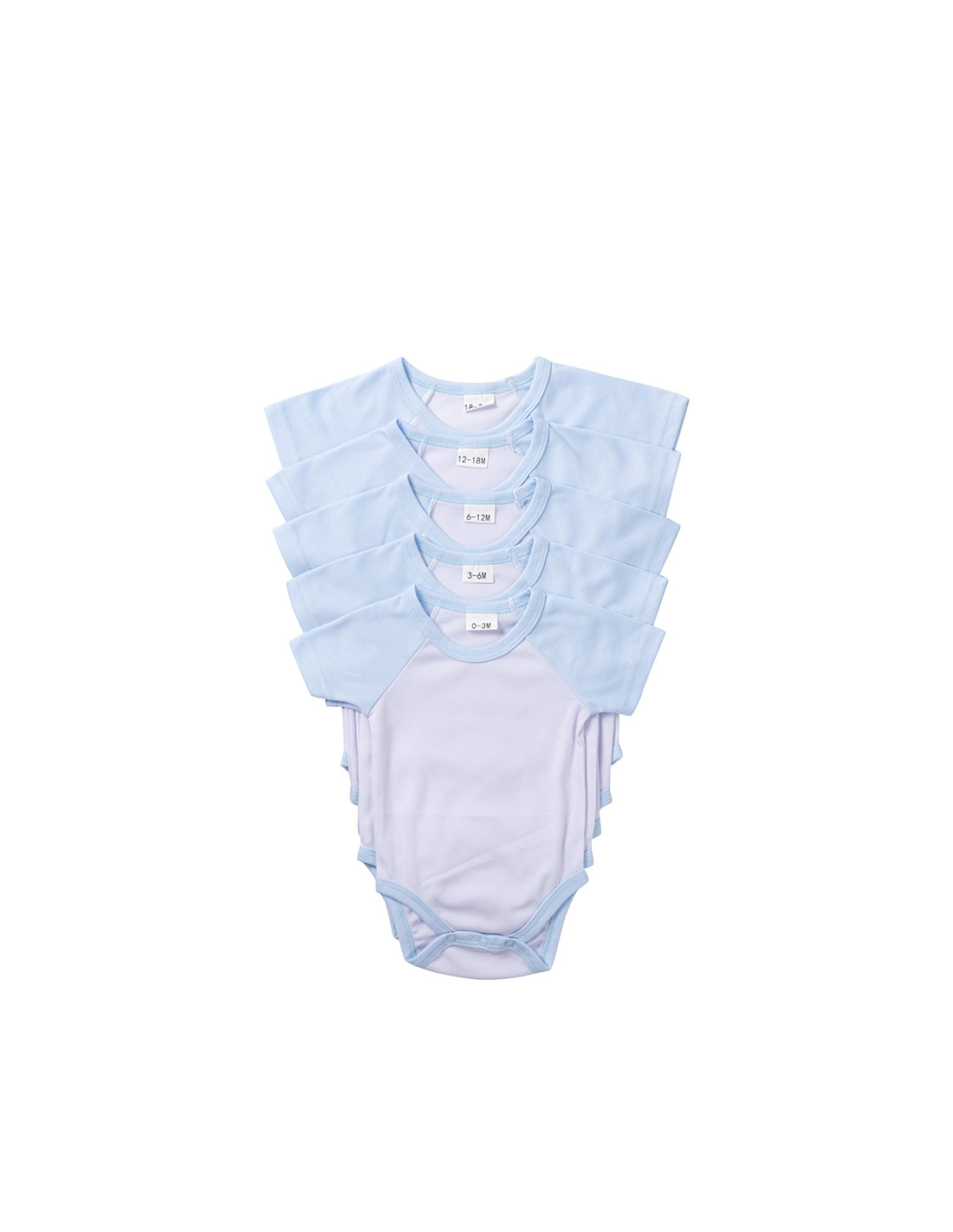 Combinaison bébé manches courtes Raglan L (bleu clair, 6-12M)