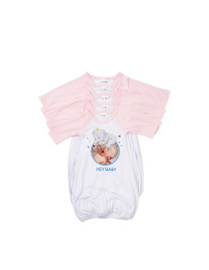 Baby Nightdress Long Sleeve Raglan M(Pink,3-6M) 2