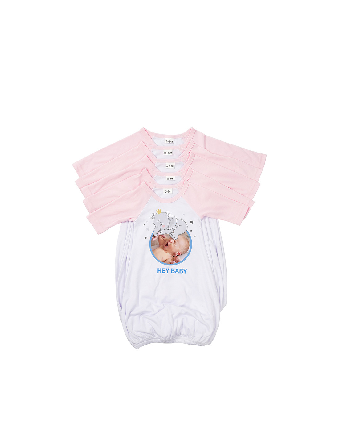 Chemise de nuit bébé manches longues Raglan XXL (rose, 18-24 M)