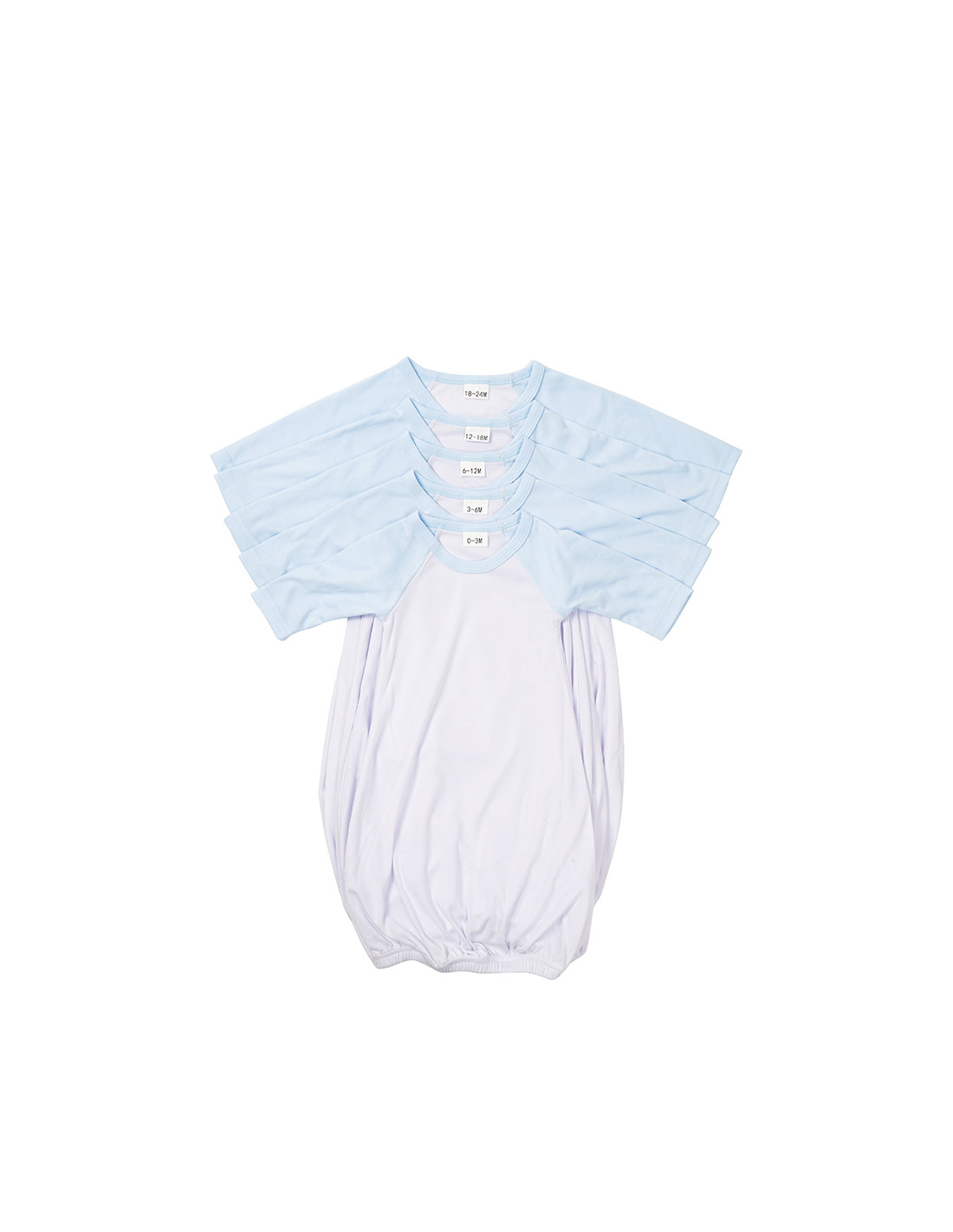 Chemise de nuit bébé manches longues Raglan XL (bleu clair, 12-18 M)