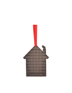 3" Red Gingerbread House Metal Ornament 2